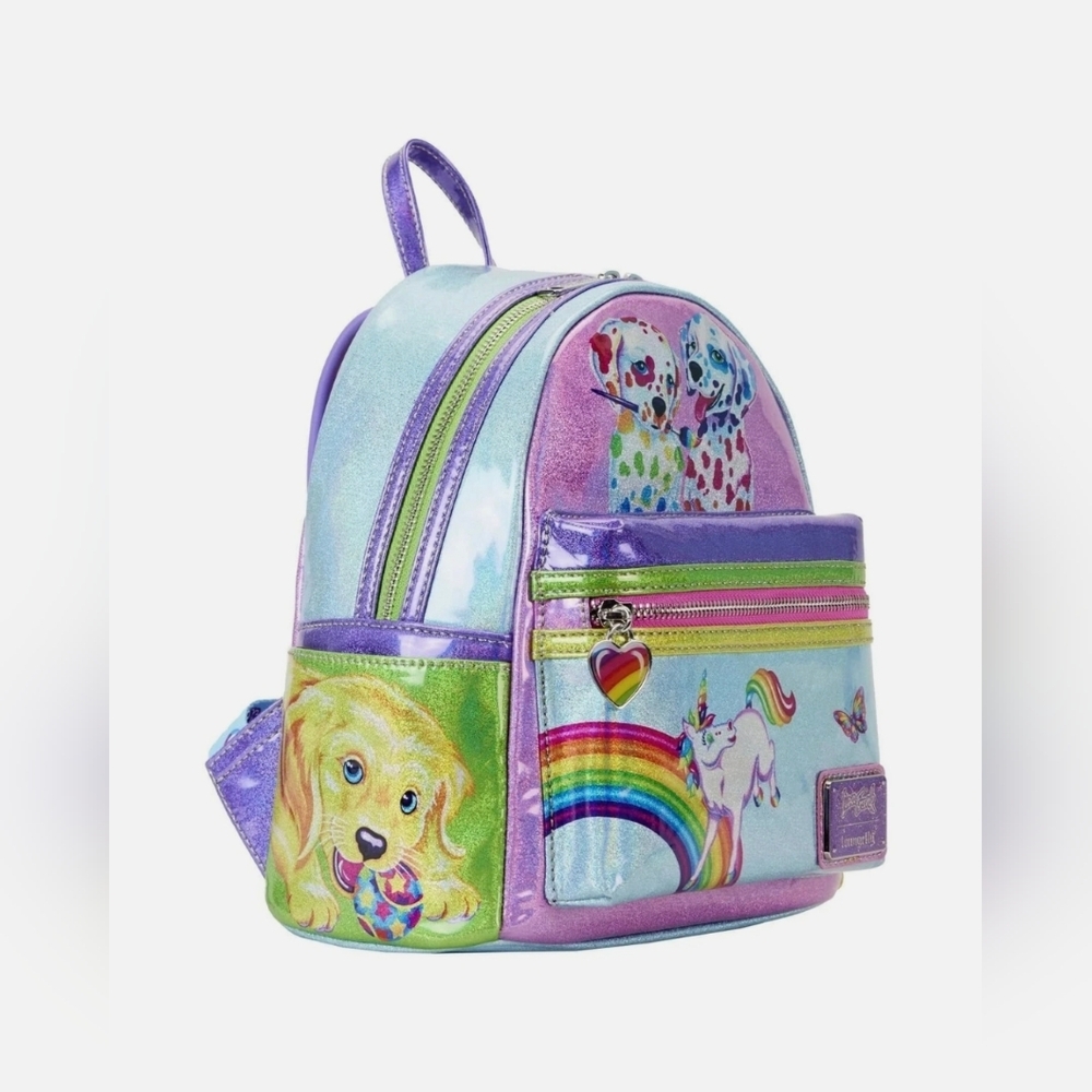 Loungefly Lisa Frank Color Block Mini Backpack Double Strap Shoulder Bag Purse - Picture 4 of 9